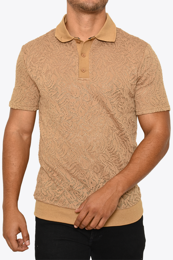 Polo Tejida Patrón Khaki