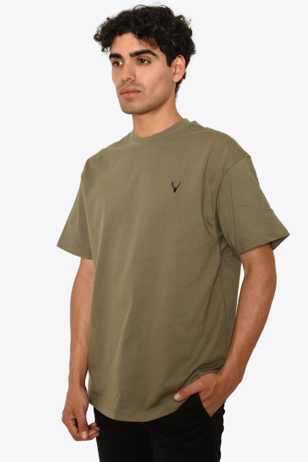 Playera Lisa Verde Oversize Heavy Cotton 300 gsm