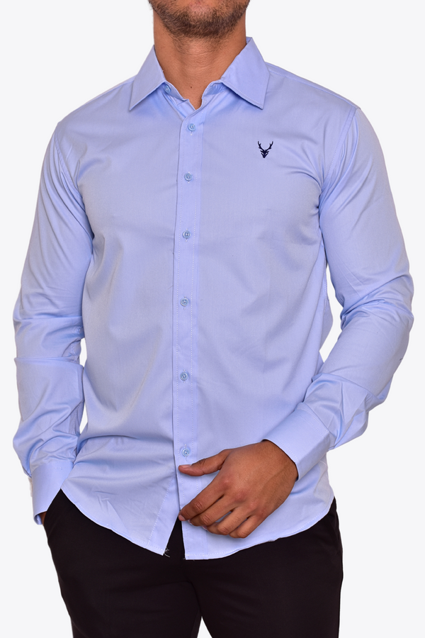 Camisa Lisa Esencial Azul Cielo