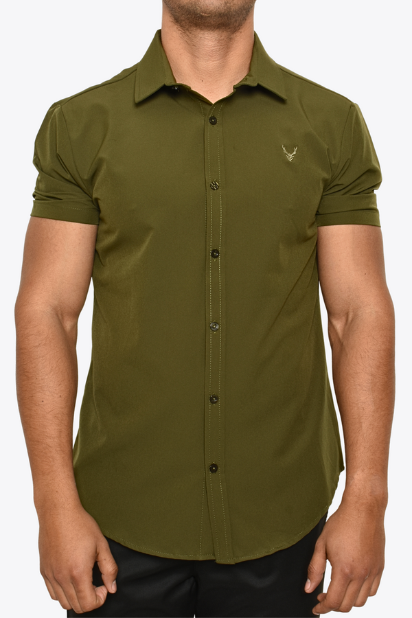 Camisa Verde Venado Cuello Tipo Sport Antifluidos M.C