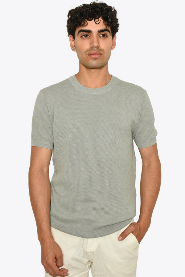 Playera Cuello Redondo Estilo Tejida Verde