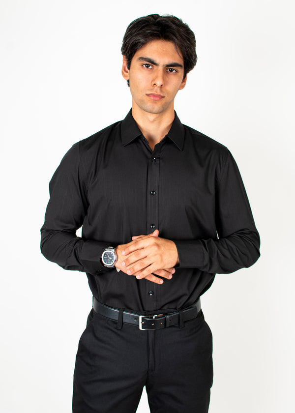 Camisa Vanguard Cuello Sport Negra