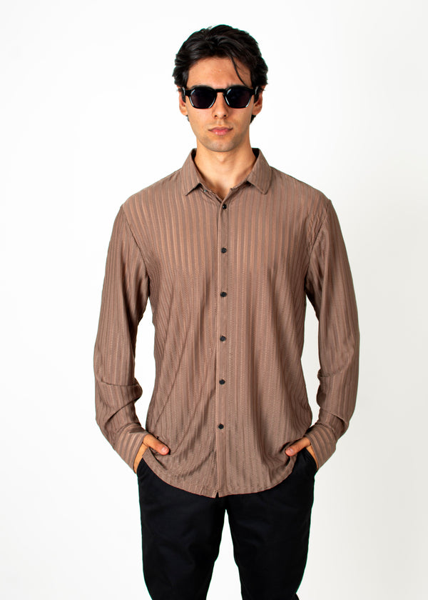 Camisa Luxury Maison Stretch Café