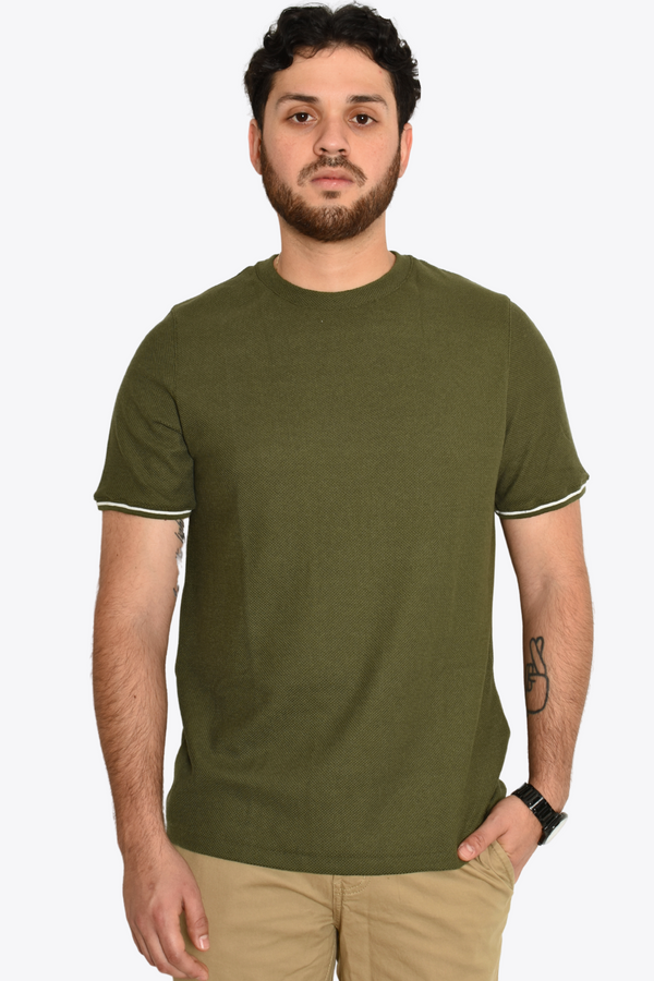 Playera Jersey Tejida Vintage Verde