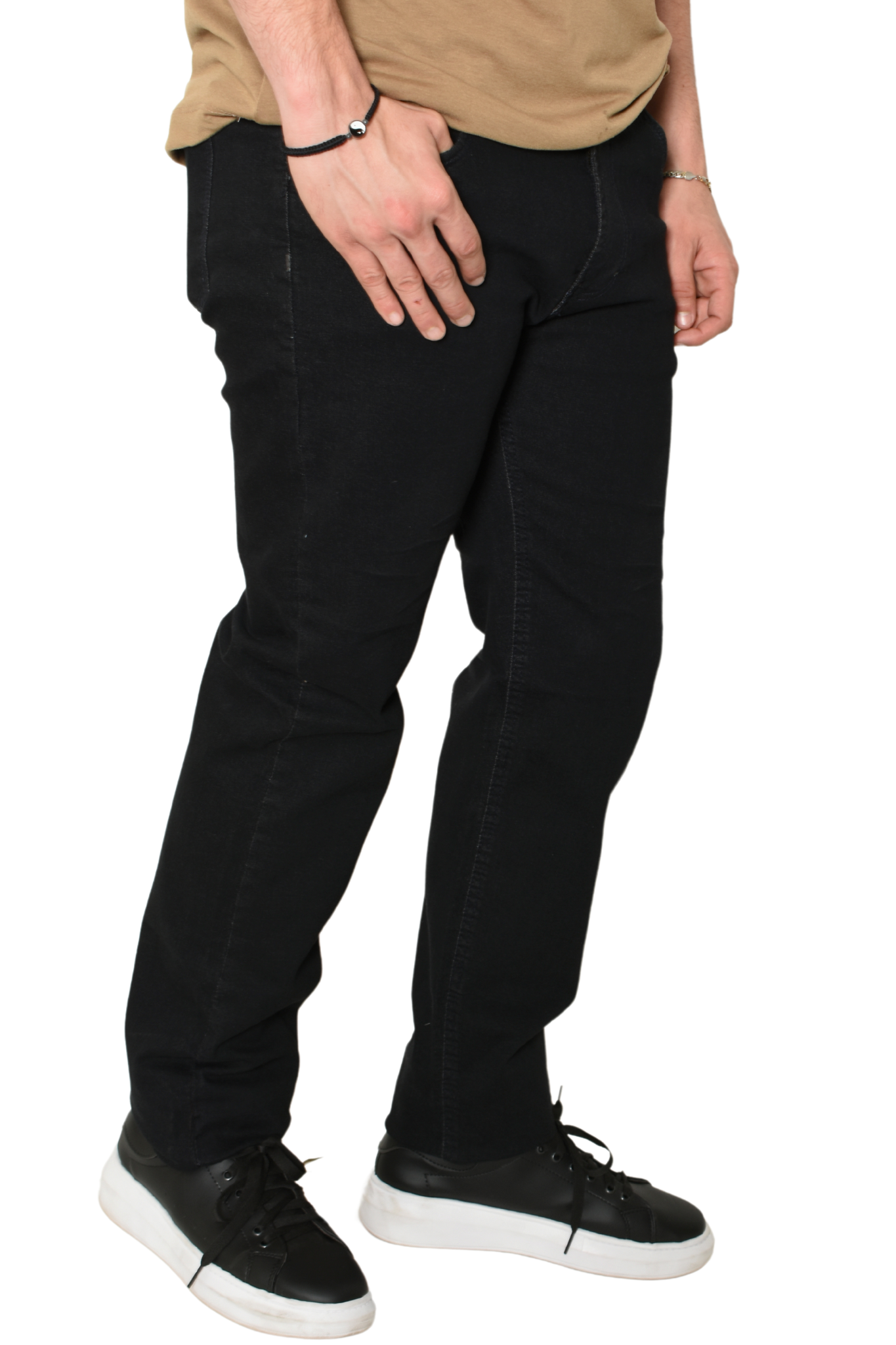 Pantalón de Mezclilla Slim Fit Negro Deslavado TPS