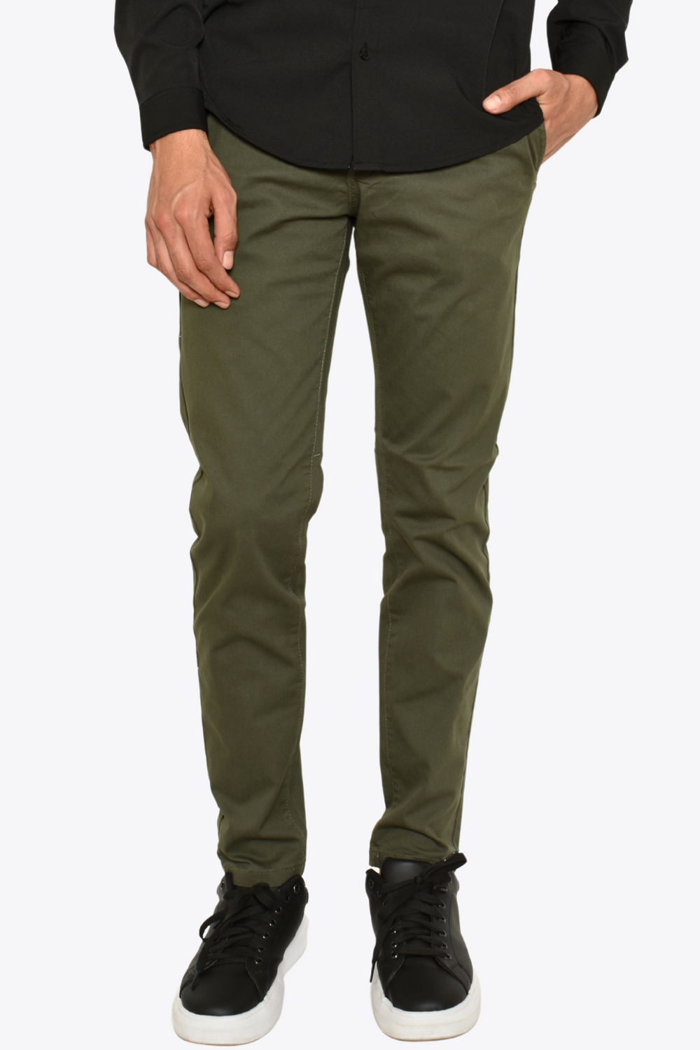 Pantalon Tipo Gabardina Corte Slim Verde