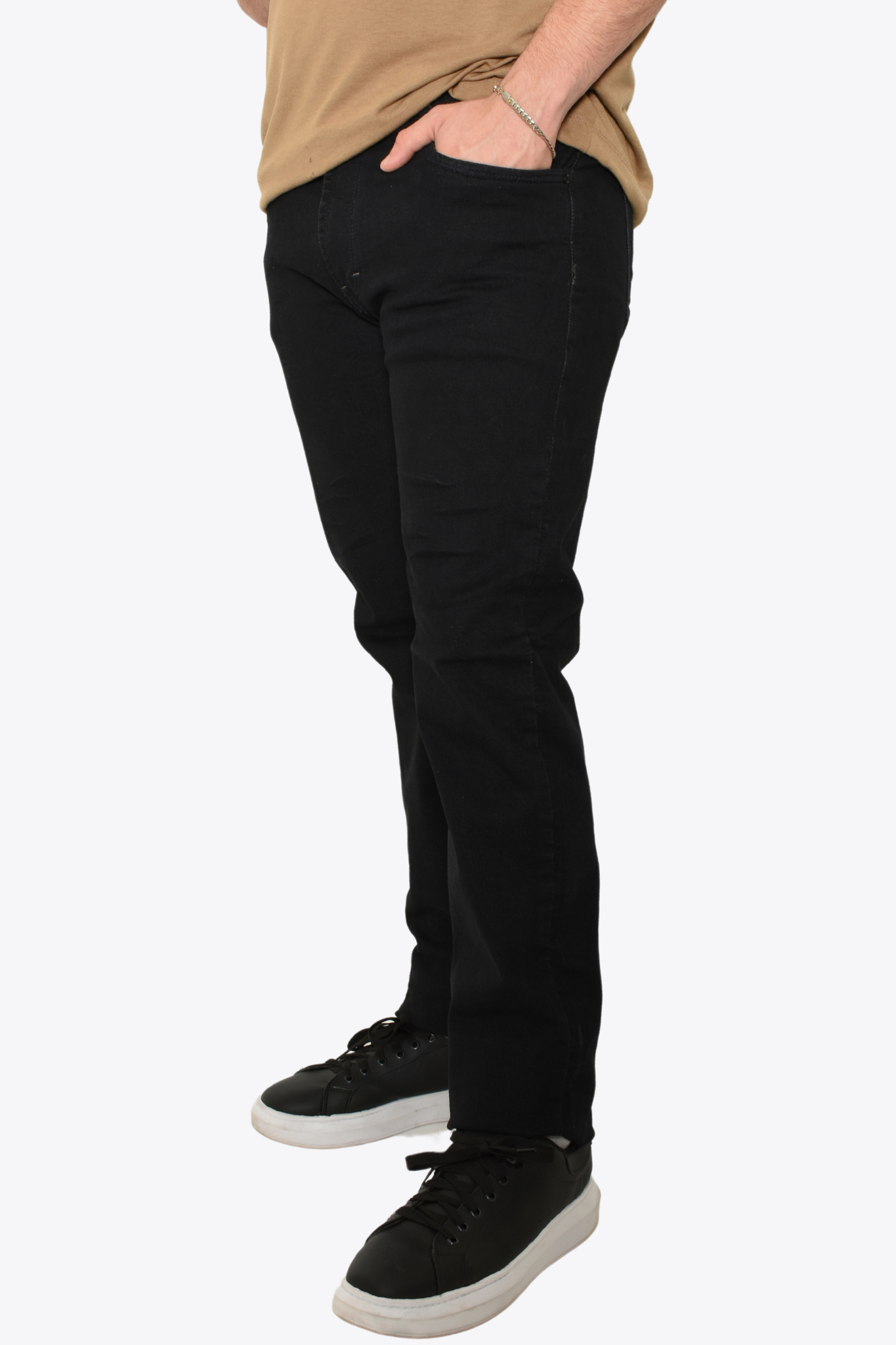 Pantalón de Mezclilla Slim Fit Negro Deslavado TPS