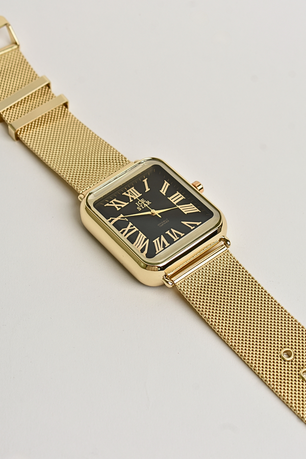 Reloj Premium Cuadrado Total Dorado