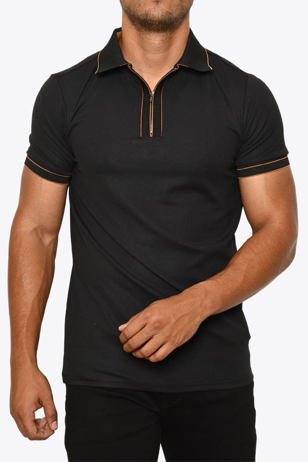 Polo Negra Zipper VIP Collection