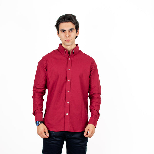 Camisa Oxford Classic Vino