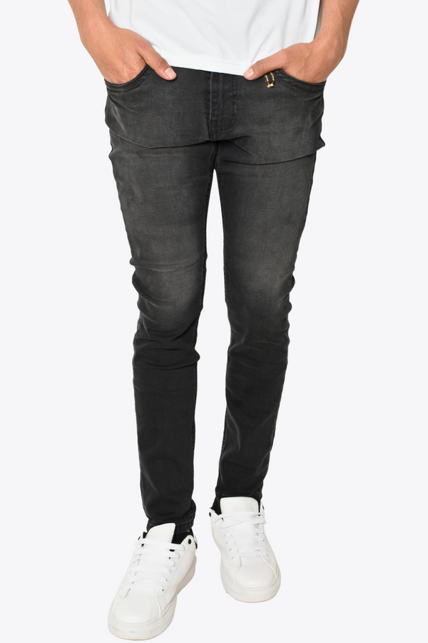 Pantalón Negro Deslavado Denim Skinny GS