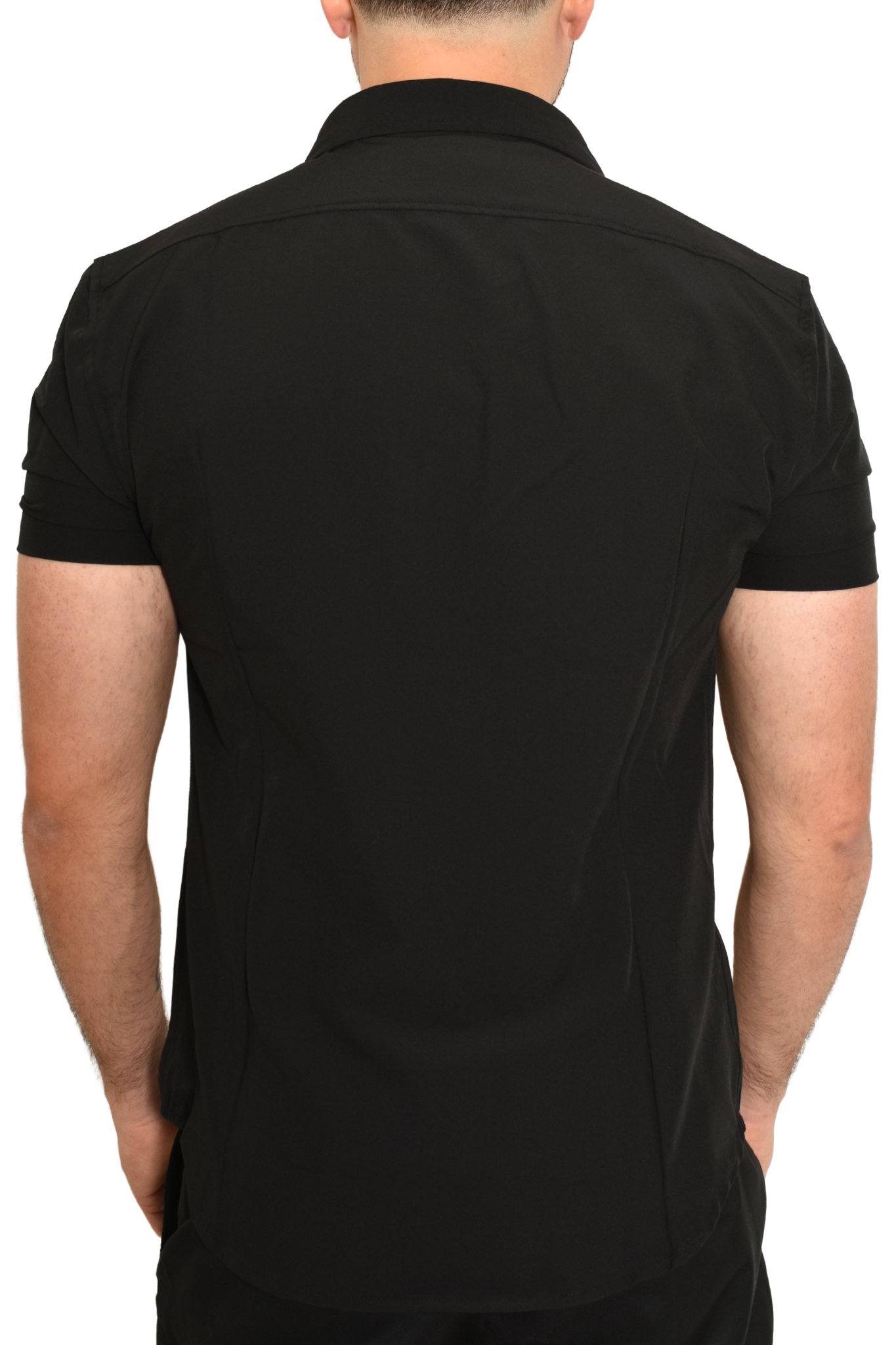Camisa Negra Cuello Tipo Sport Antifluidos M.C