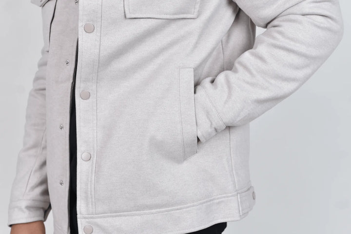 Abrigo Corto Bastien Beige Detalles Bolsa