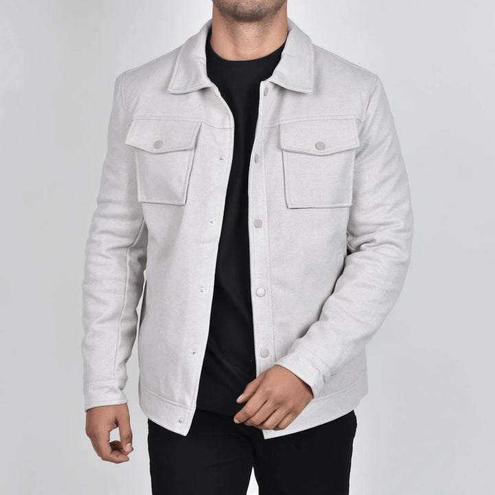 Abrigo Corto Bastien Beige Vista Frontal