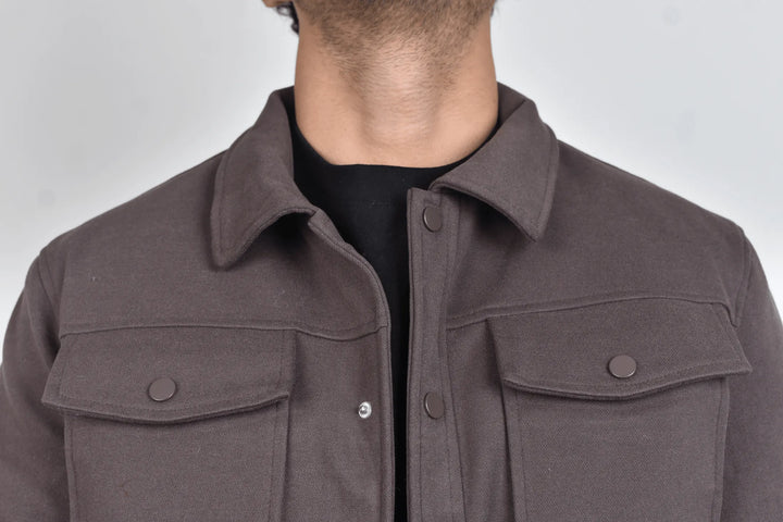 Abrigo Corto Bastien Café Moller Detalle Pecho