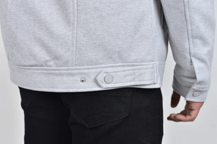 Abrigo Corto Bastien Gris Moller Detalle Inferior 