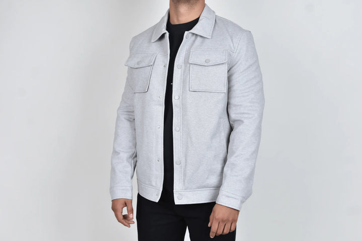 Abrigo Corto Bastien Gris Moller Vista Frente