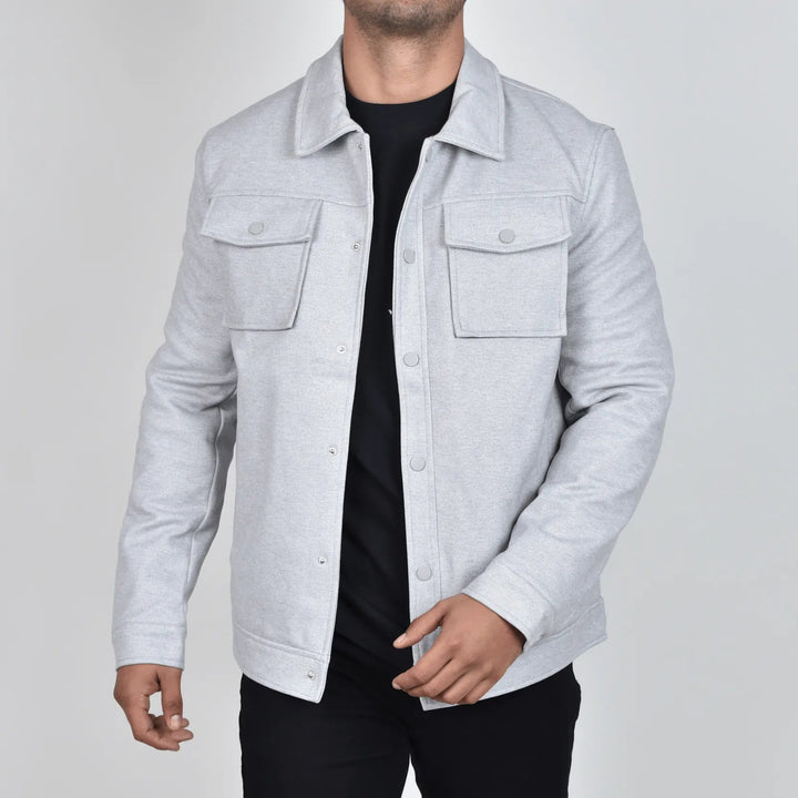 Abrigo Corto Bastien Gris Moller Vista Frontal