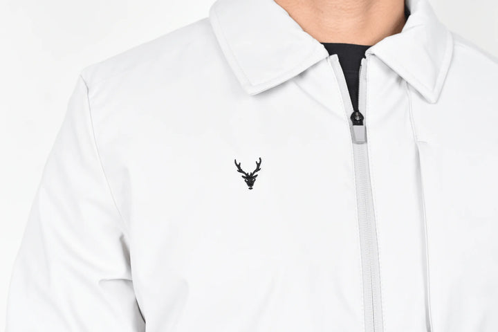 Chamarra Bresk Deer Gris Claro Moller Detalle Bordado