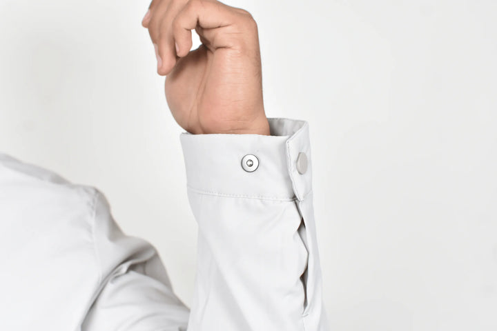 Chamarra Bresk Deer Gris Claro Moller Detalle Manga