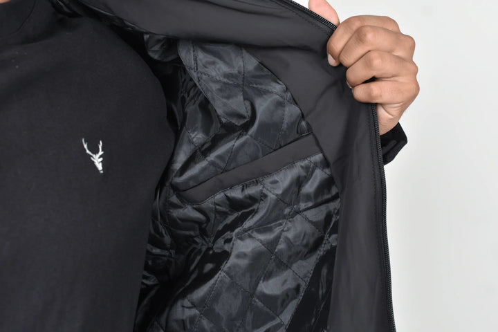 Chamarra Bresk Deer Negra Moller Detalle Bolsillo Interno