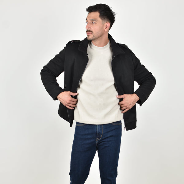 Chamarra Tipo Abrigo Negro