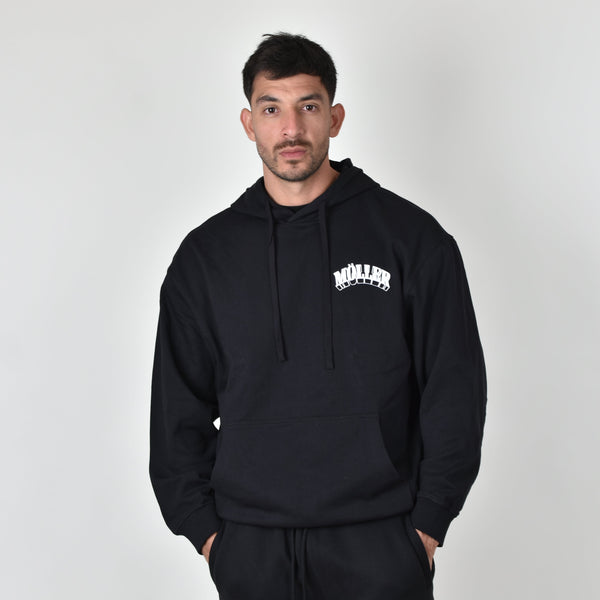 Sudadera Raw Terry Moller 3D Negra