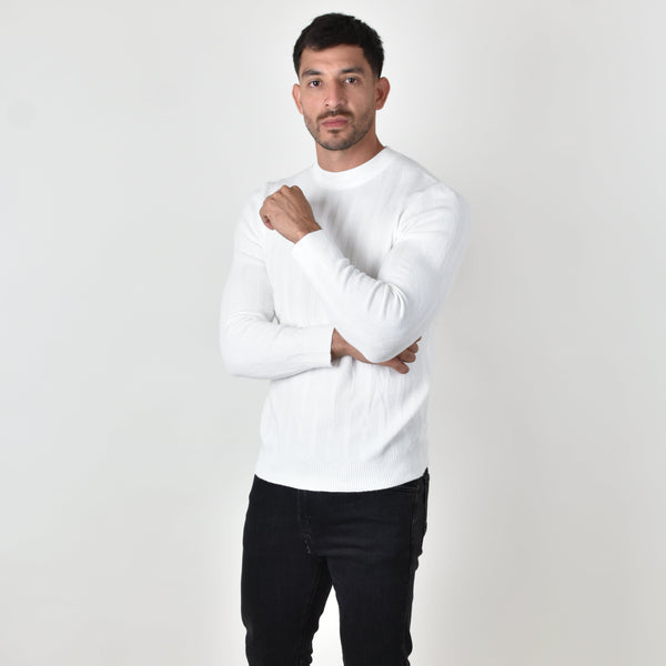 Suéter Tejido Canalé Blanco