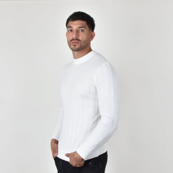 Suéter Tejido Canalé Blanco