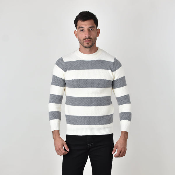 Suéter Tejido Width Strips Gris