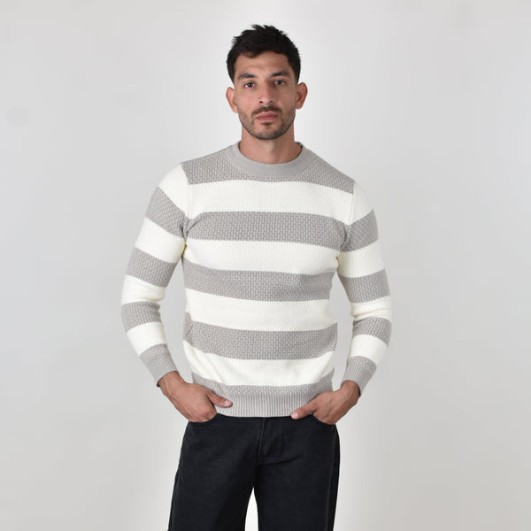 Suéter Tejido Width Strips Beige