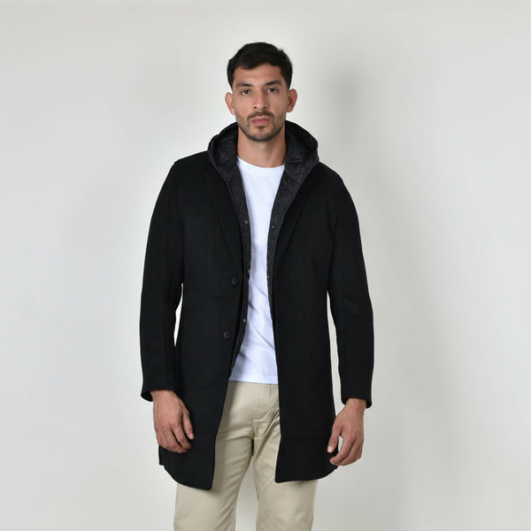 Abrigo Premium Negro Lana