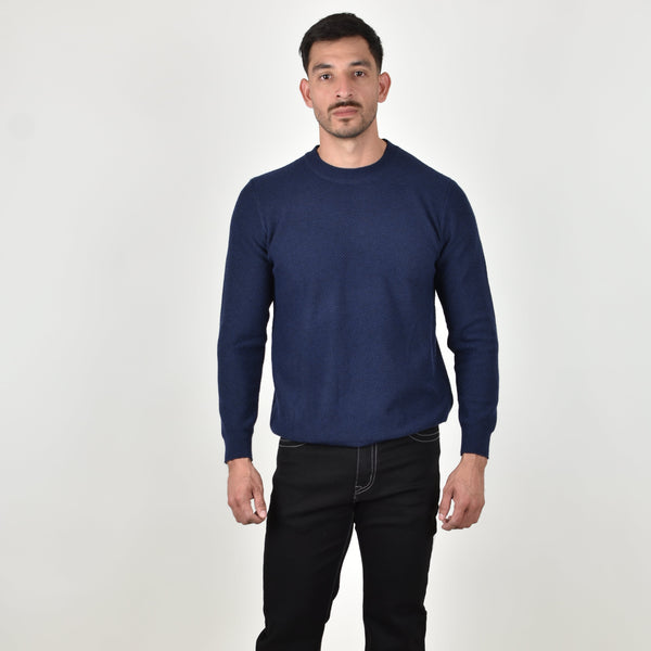 Suéter Tejido Waffle Azul Marino