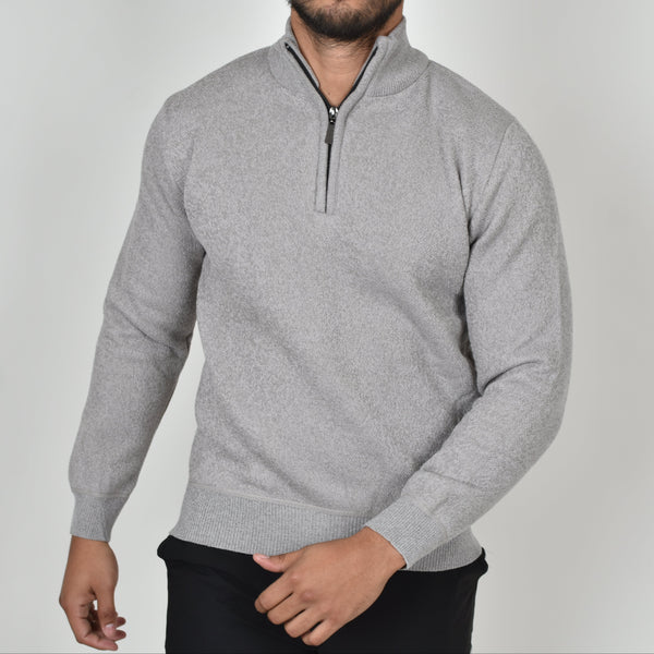 Suéter Tejido Zipper Fleece Beige