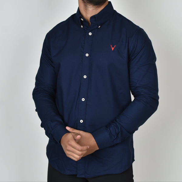 Camisa Oxford Moller Brand Azul Marino