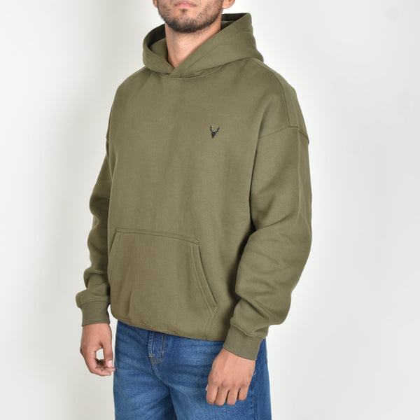 Sudadera Hoodie Suavizada 350 gsm Heavy Cotton Green Army