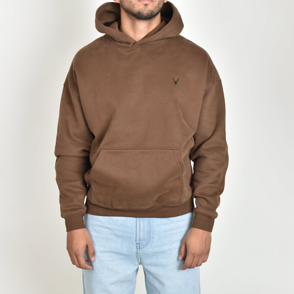 Sudadera Hoodie Suavizada 350 gsm Heavy Cotton Brown