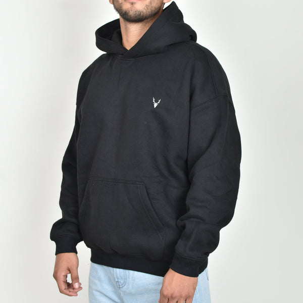 Sudadera Hoodie Suavizada 350 gsm Heavy Cotton Negra