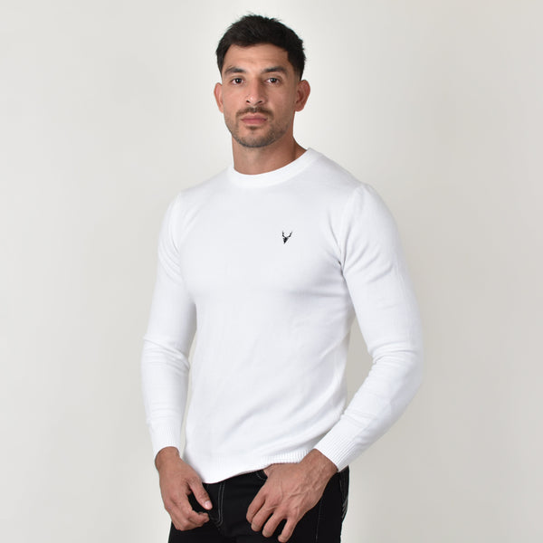 Suéter Tejido Clásico Blanco