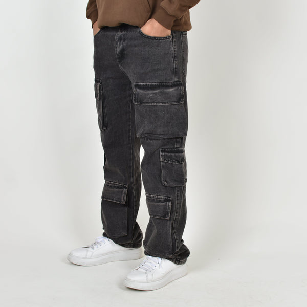 Pantalón Cargo Deslave Negro