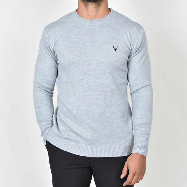 Suéter Tejido Clásico Gris