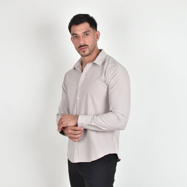 Camisa Khaky Moller Cuello Sport Antifluidos M.L.