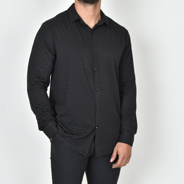 Camisa Luxury Jacquard Negra