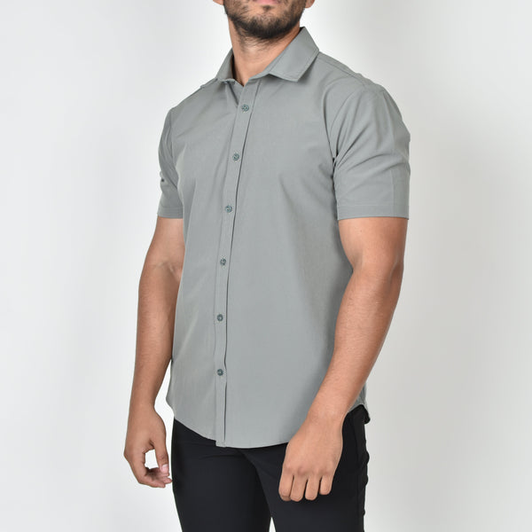 Camisa Verde Cuello Tipo Sport Antifluidos M.C