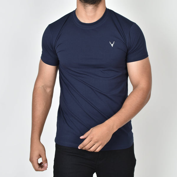 Playera Esencial Bordada Moller Brand Azul Marino