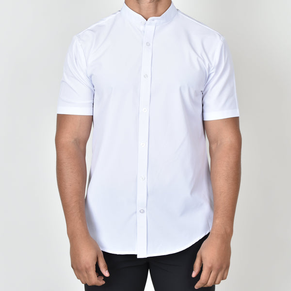 Camisa Blanca Cuello Tipo Mao Antifluidos M.C