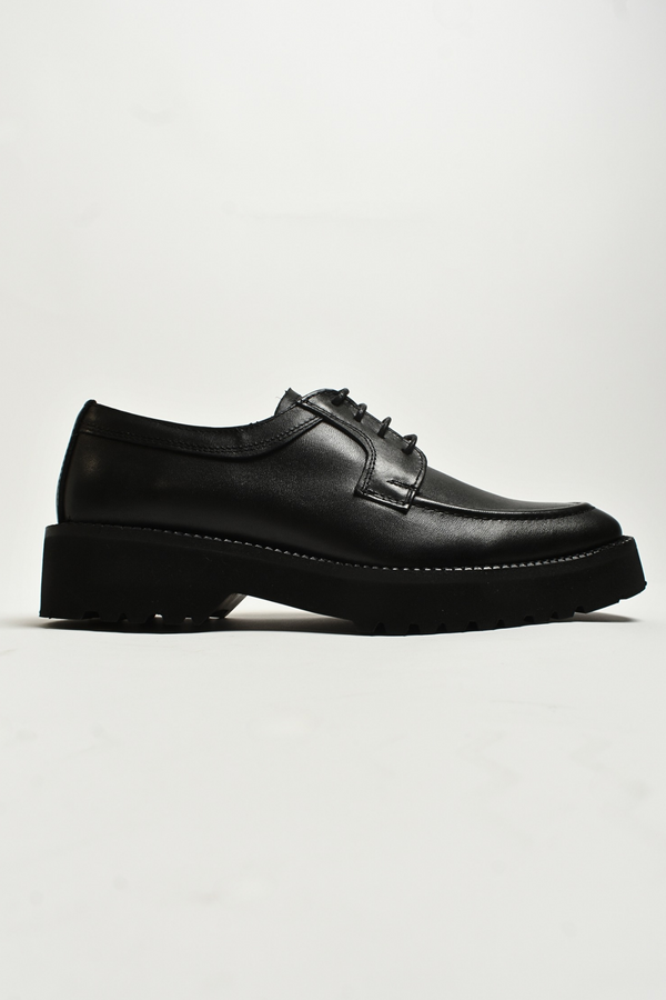 Zapato Negro con Agujeta Piel Genuina