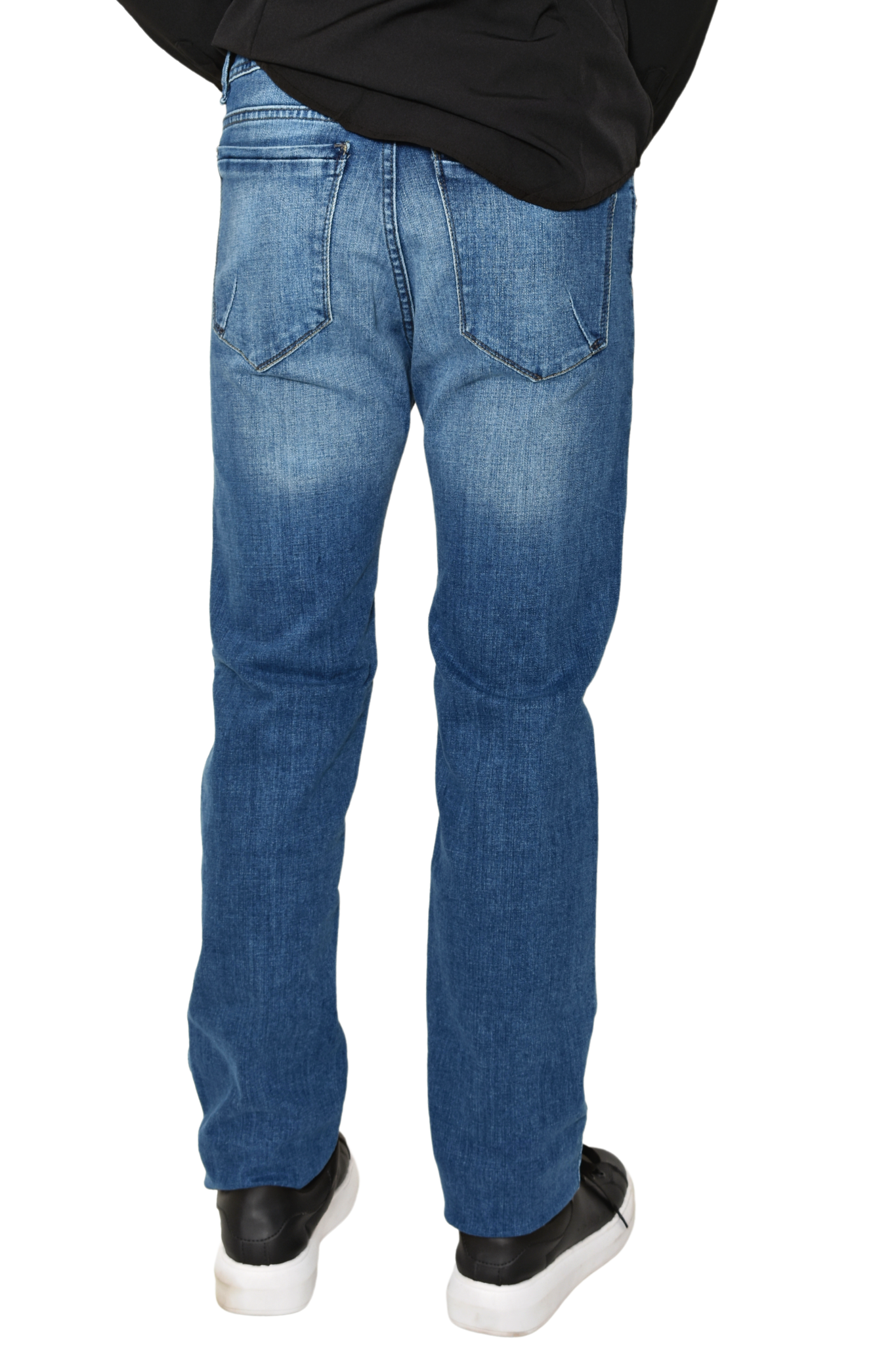Pantalón de Mezclilla Azul Claro Olas Bolso Cocido Slim Fit 37A