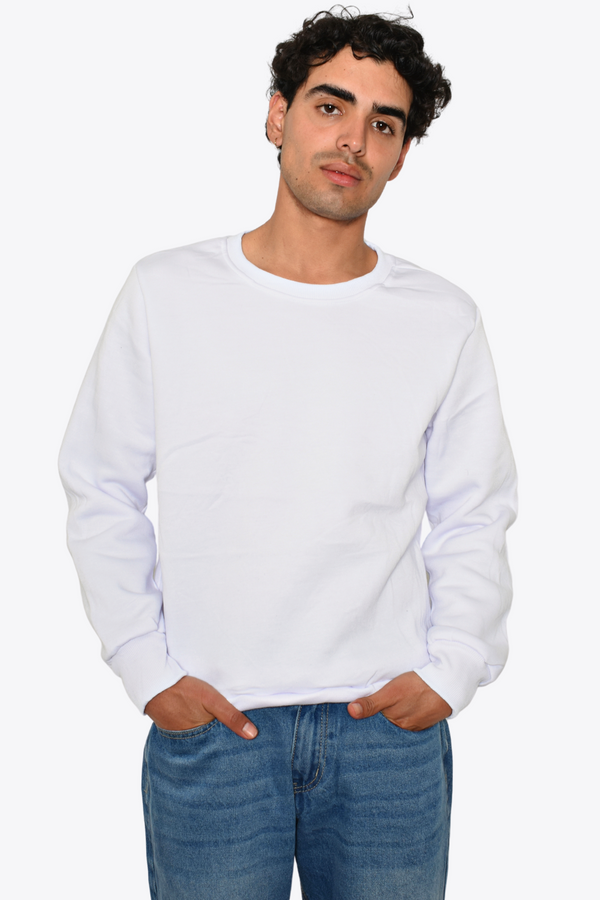 Suéter Blanco Liso Slim Fit