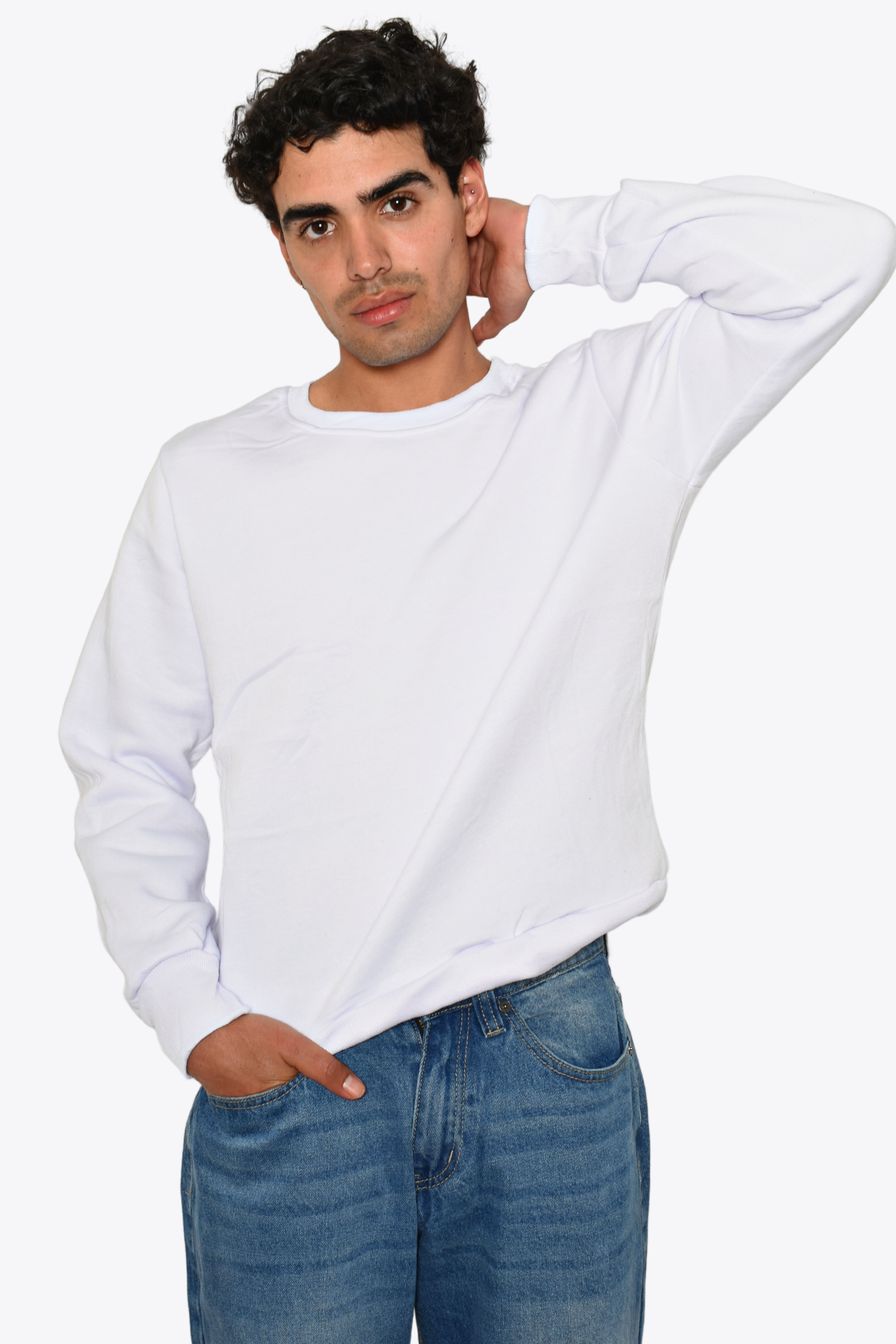Suéter Blanco Liso Slim Fit